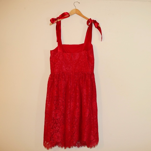 Lucia Satin Strap Lace Dress In Cranberry - Picture 5 of 15
